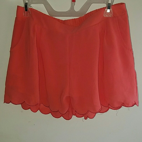 mine Pants - Bright Coral - •MINE• | Scalloped Shorts